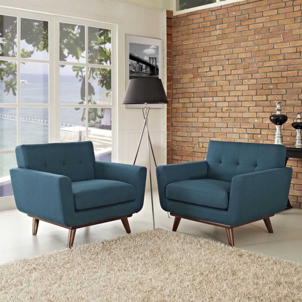 Engage Armchair Wood Set of 2, Azure