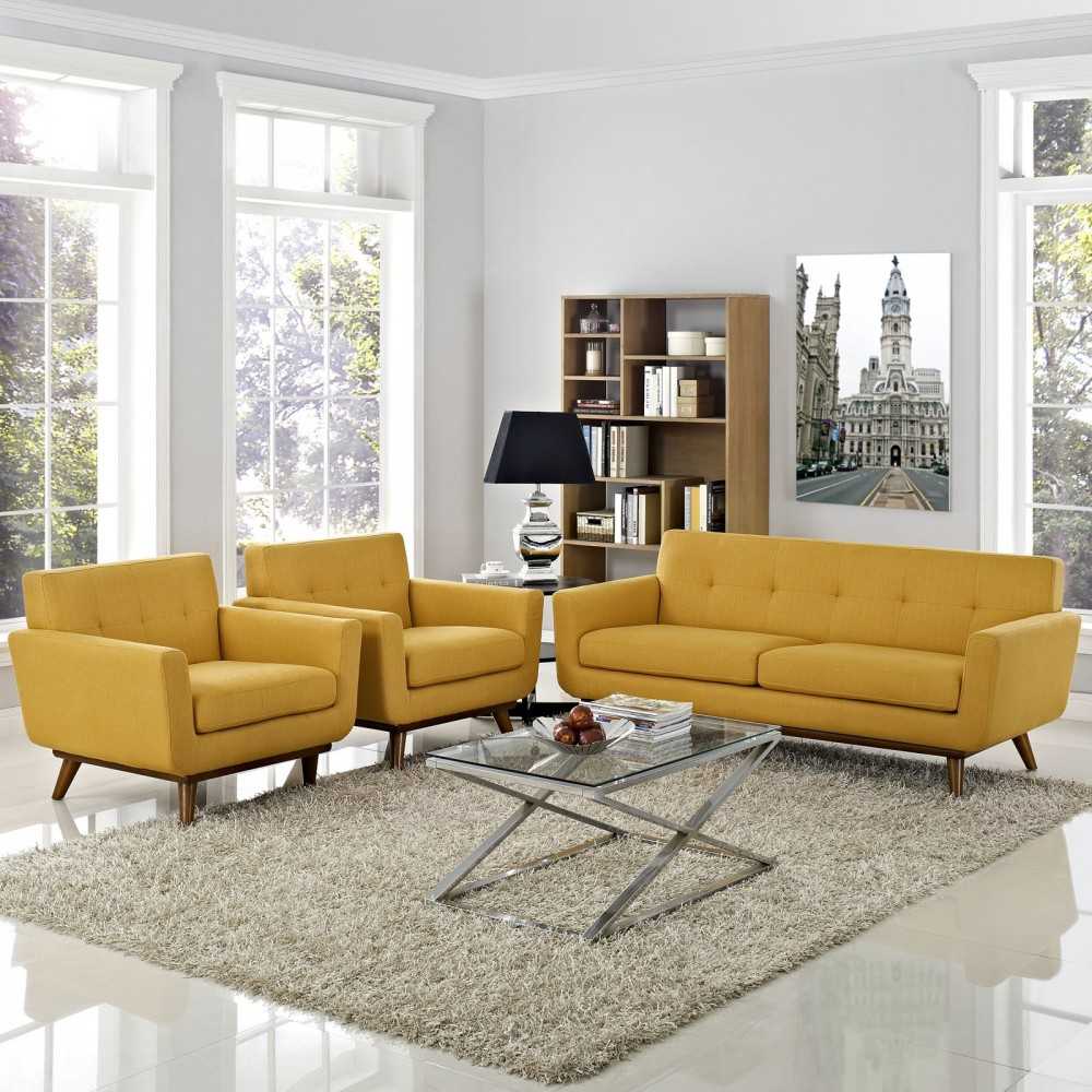 Engage Armchairs and Loveseat Set of 3, Citrus