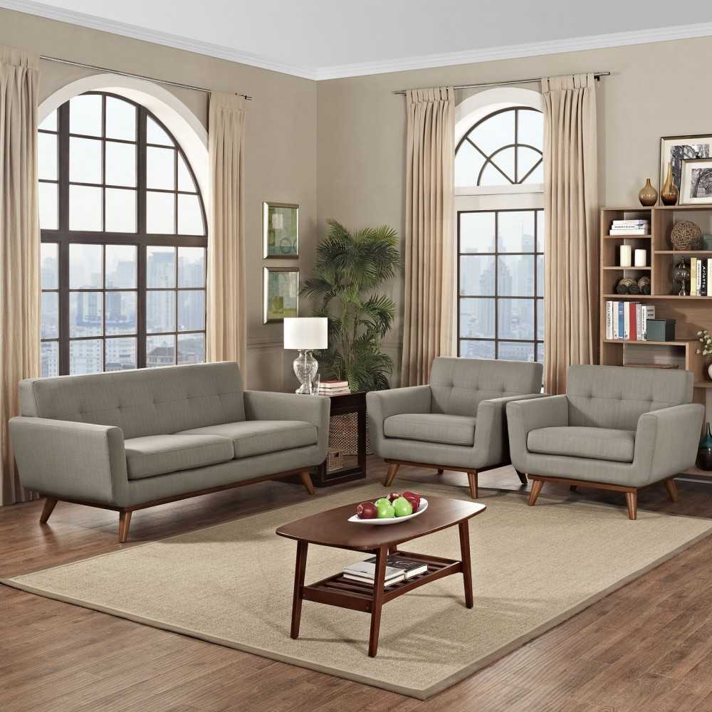 Engage Armchairs and Loveseat Set of 3, Granite