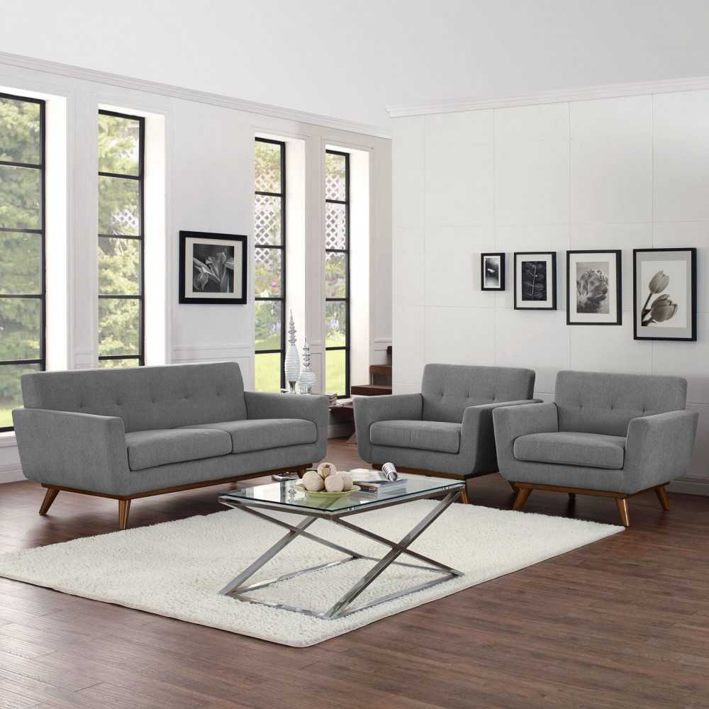Engage Armchairs and Loveseat Set of 3, Expectation Gray