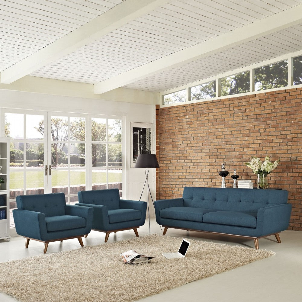 Engage Armchairs and Sofa Set of 3, Azure