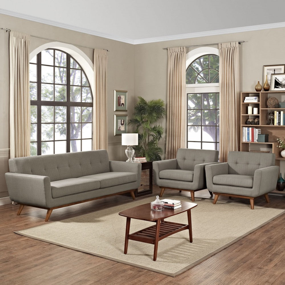 Engage Armchairs and Sofa Set of 3, Granite