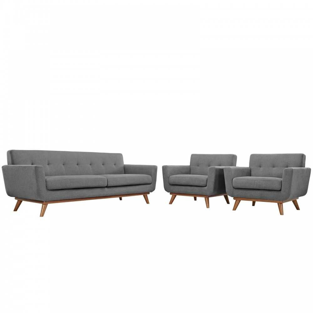 Engage Armchairs and Sofa Set of 3, Expectation Gray