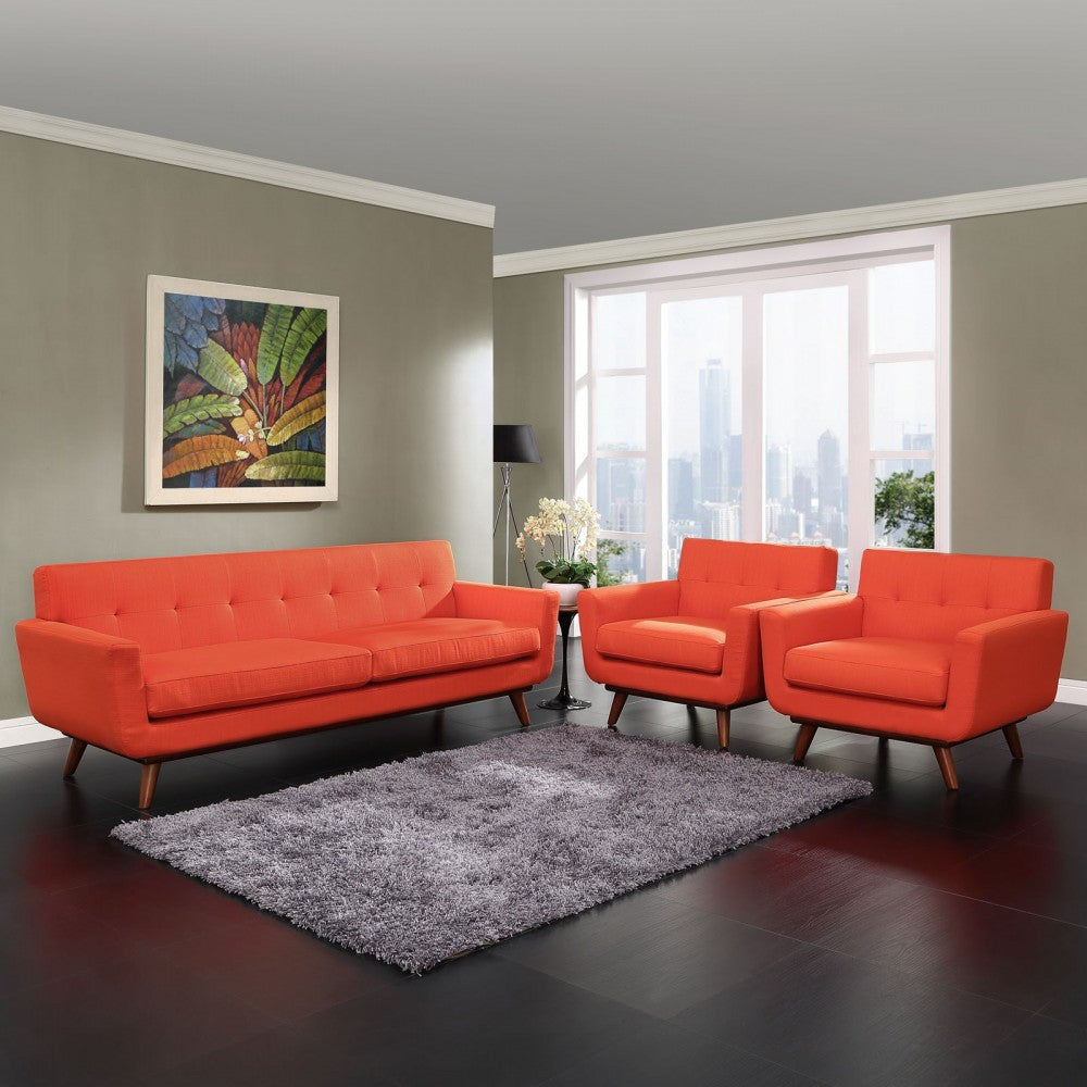 Engage Armchairs and Sofa Set of 3, Atomic Red