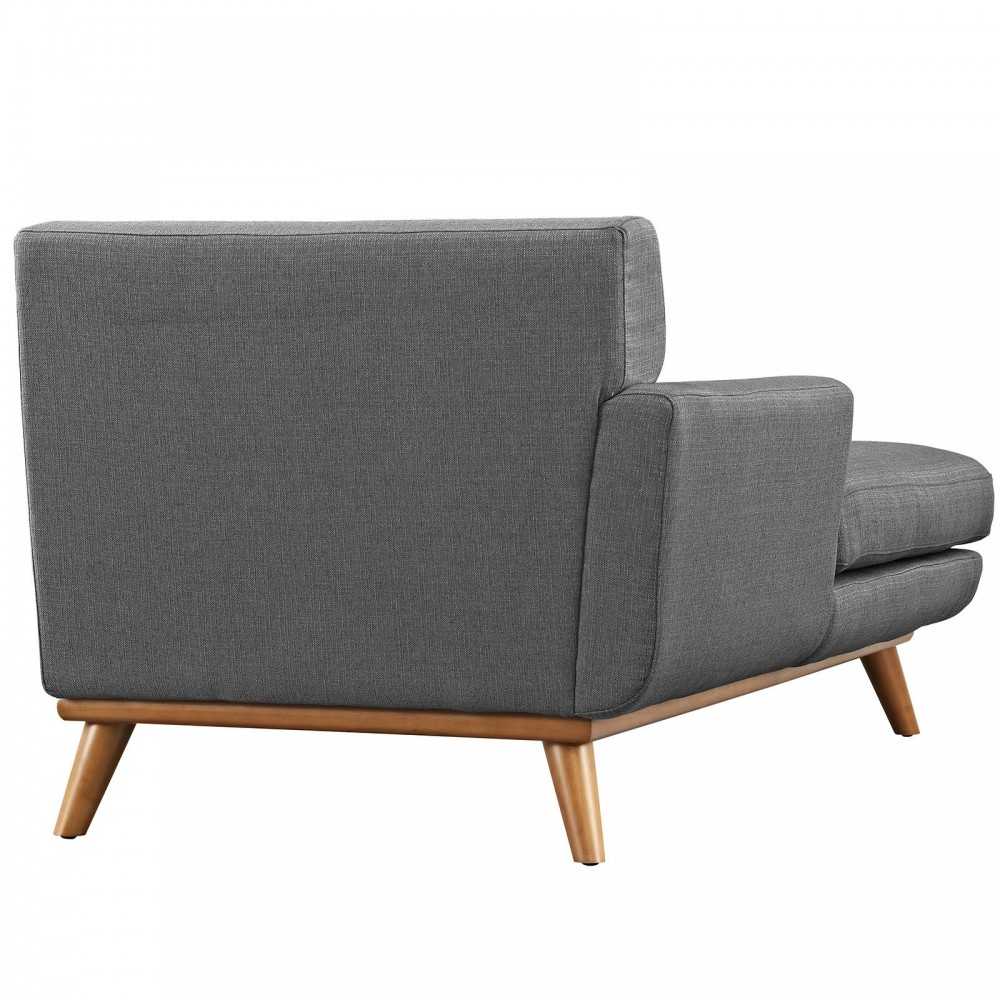 Engage Left-Facing Upholstered Fabric Chaise, Gray