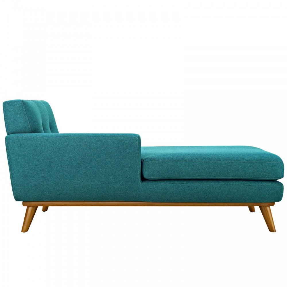 Engage Left-Facing Upholstered Fabric Chaise, Teal