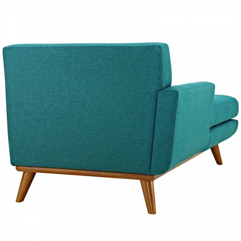 Engage Left-Facing Upholstered Fabric Chaise, Teal