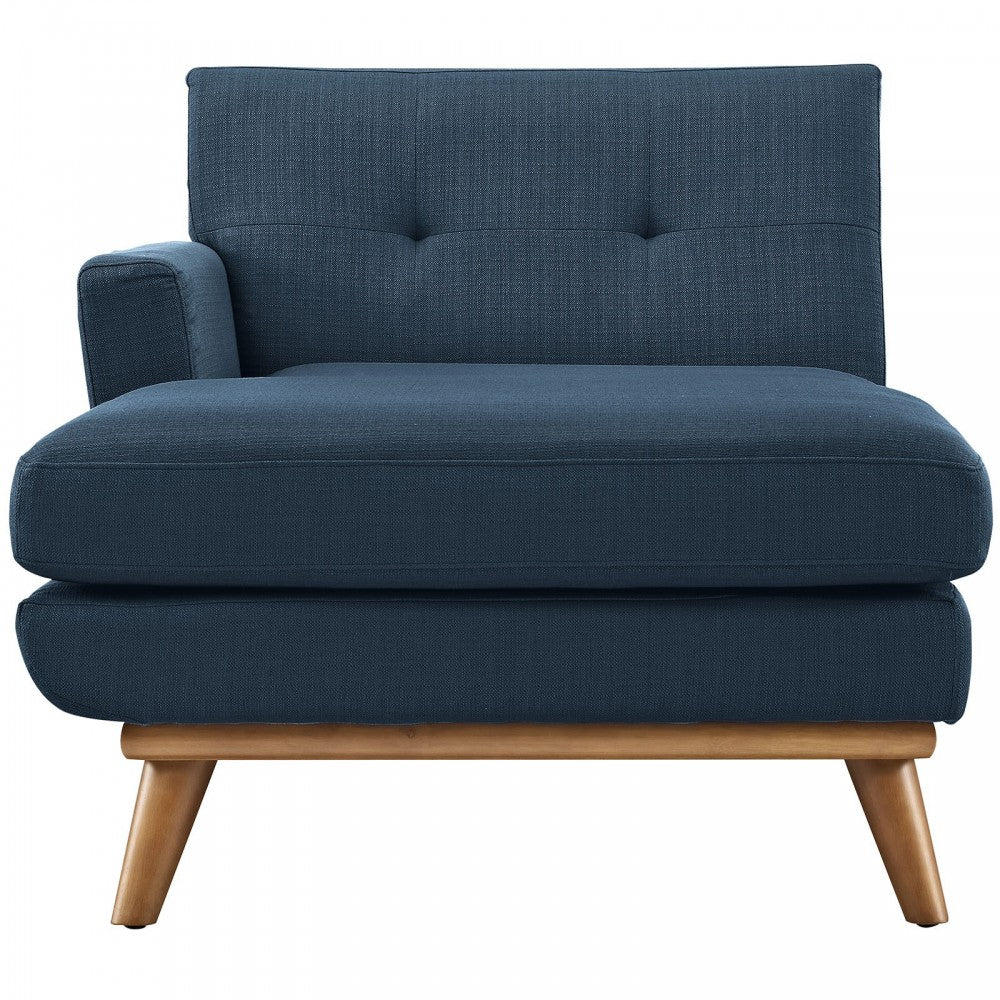 Engage Left-Facing Upholstered Fabric Chaise, Azure