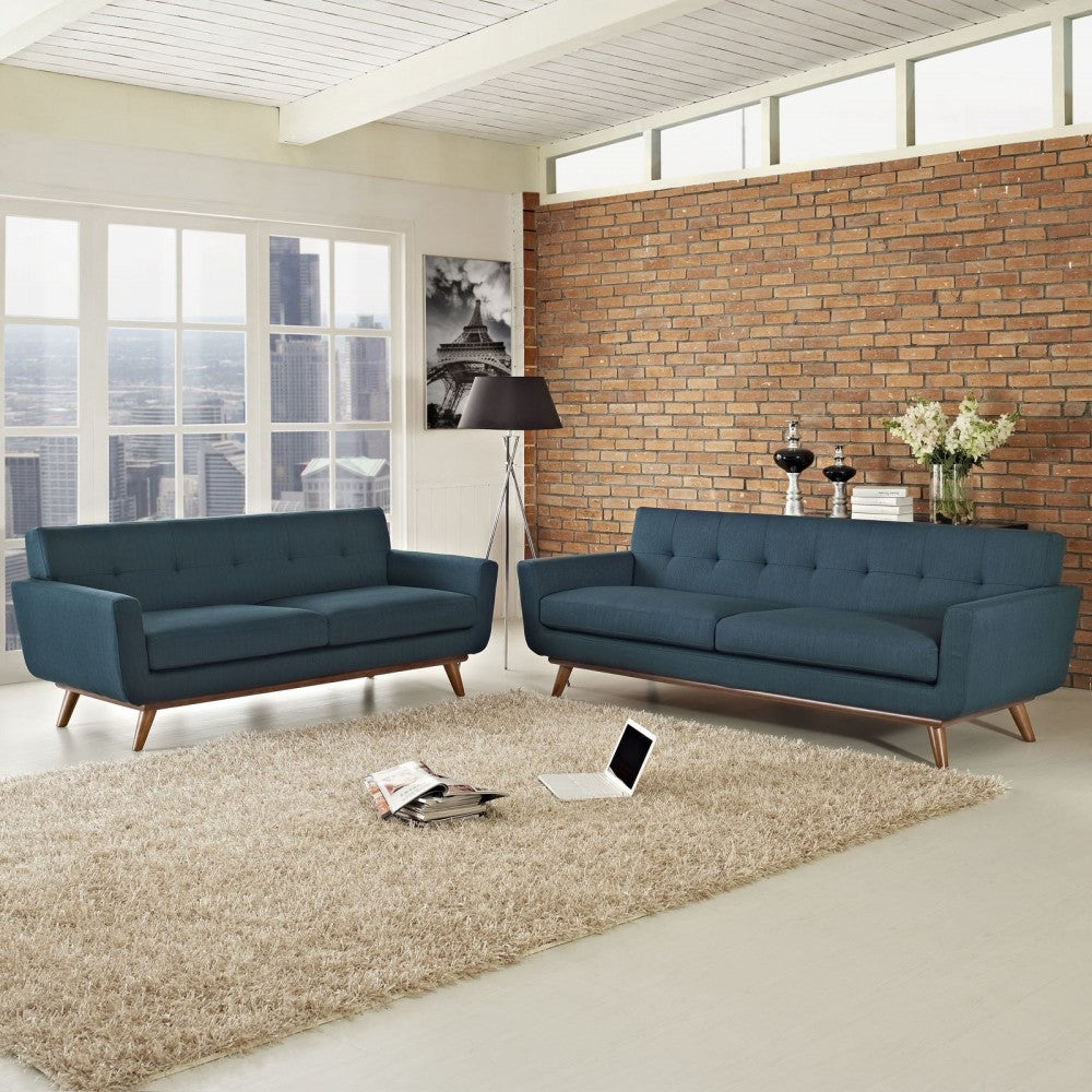 Engage Loveseat and Sofa Set of 2, Azure