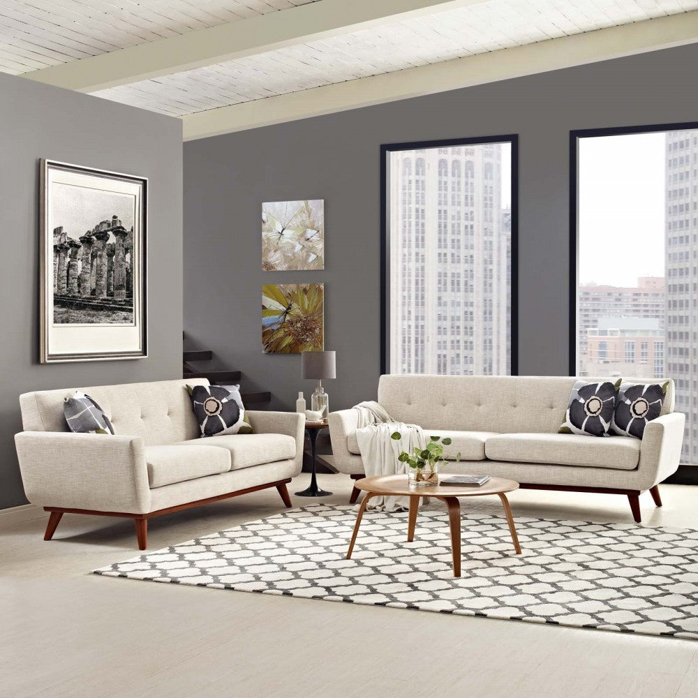 Engage Loveseat and Sofa Set of 2, Beige