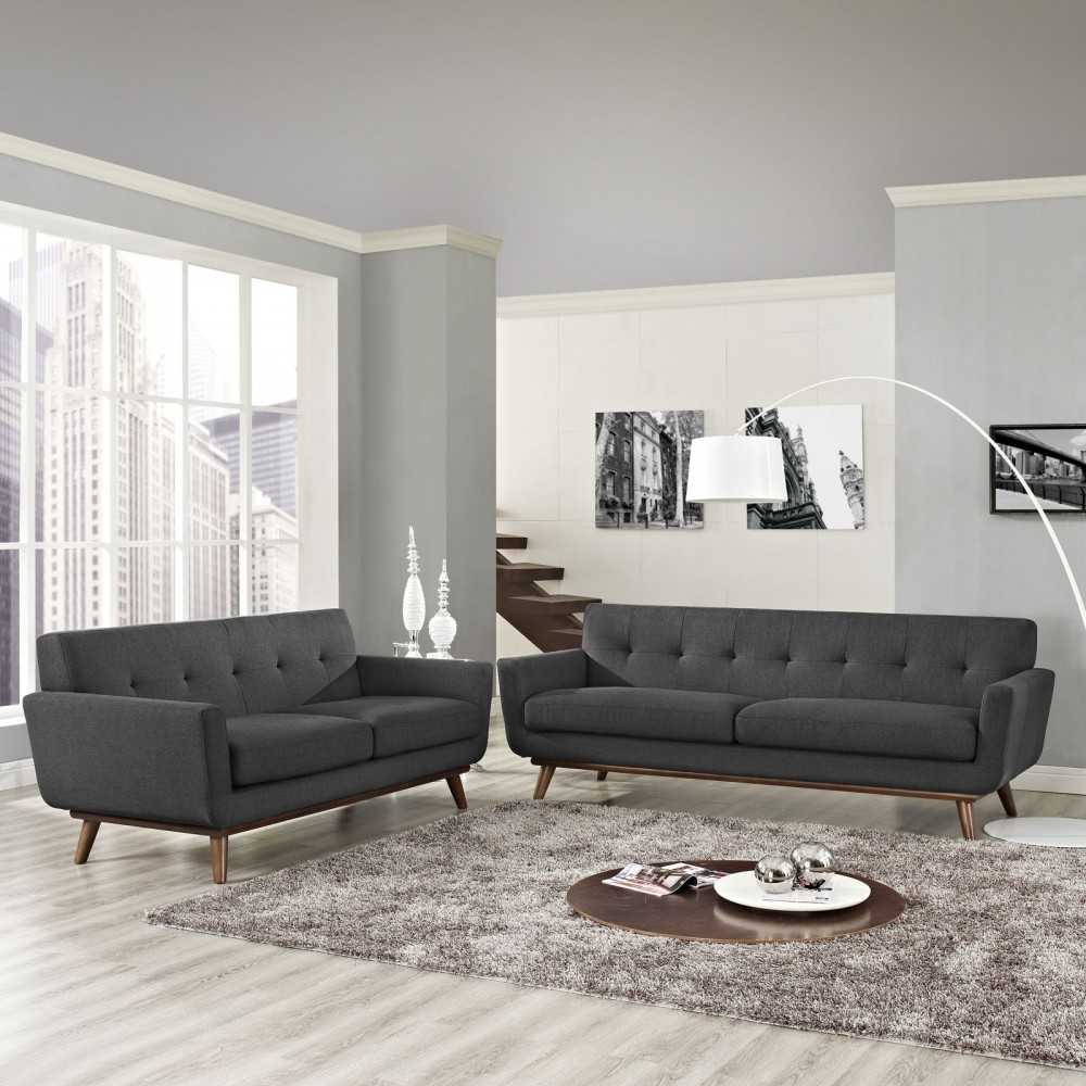Engage Loveseat and Sofa Set of 2, Gray
