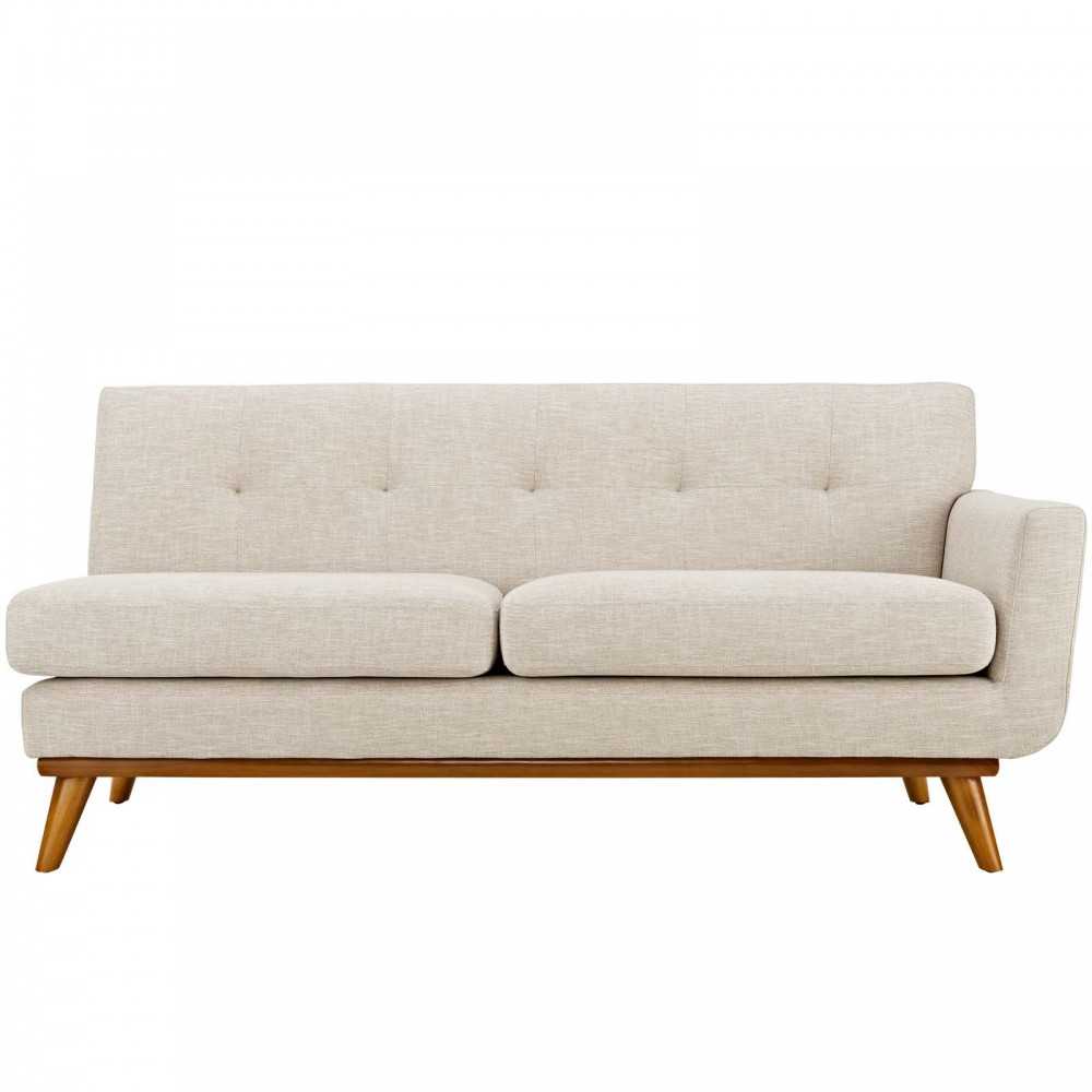 Engage Right-Arm Upholstered Fabric Loveseat, Beige