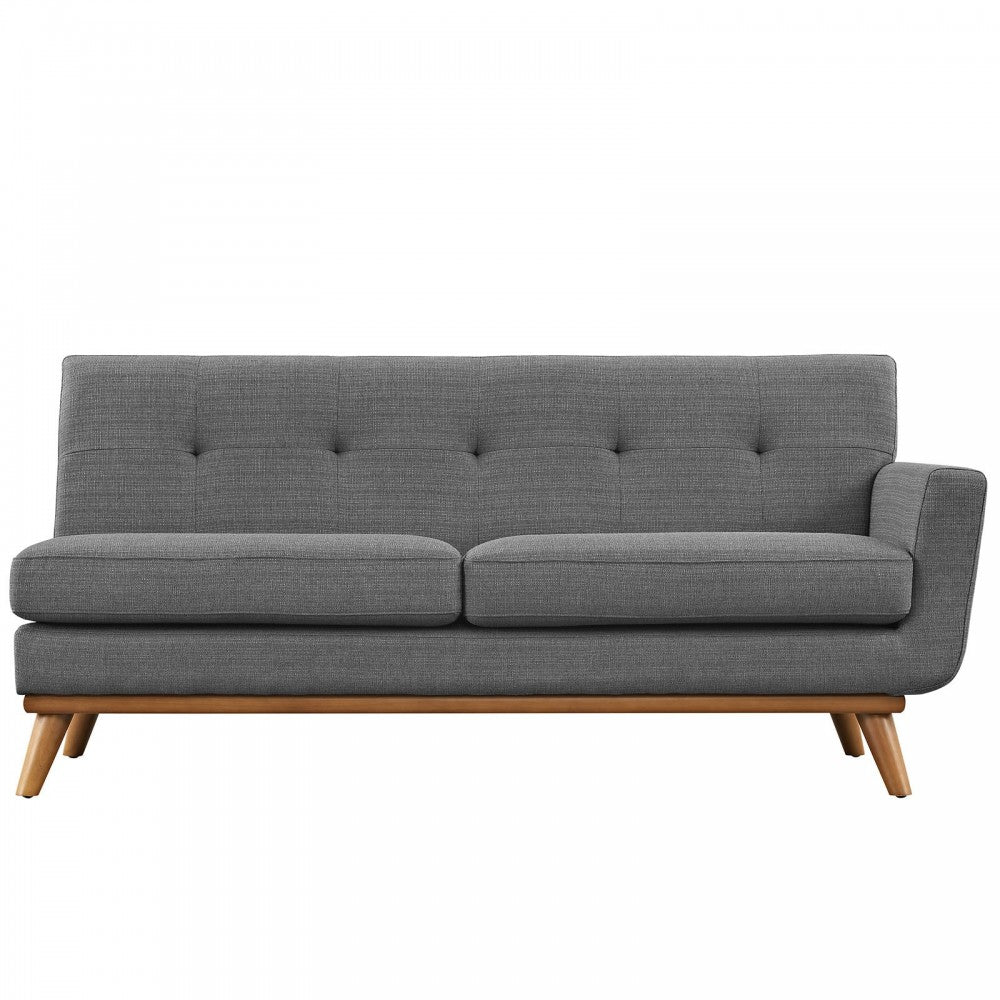 Engage Right-Arm Upholstered Fabric Loveseat, Gray