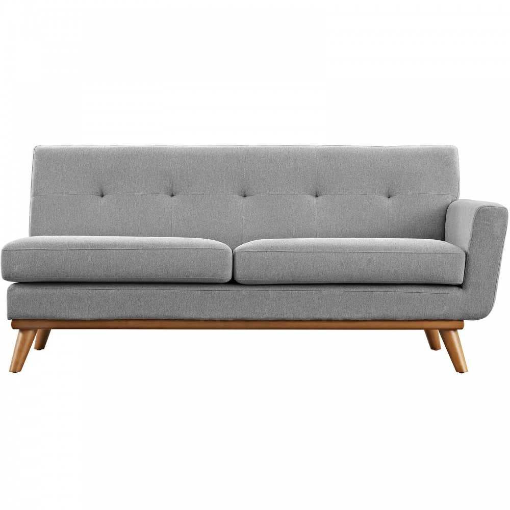 Engage Right-Arm Upholstered Fabric Loveseat, Expectation Gray