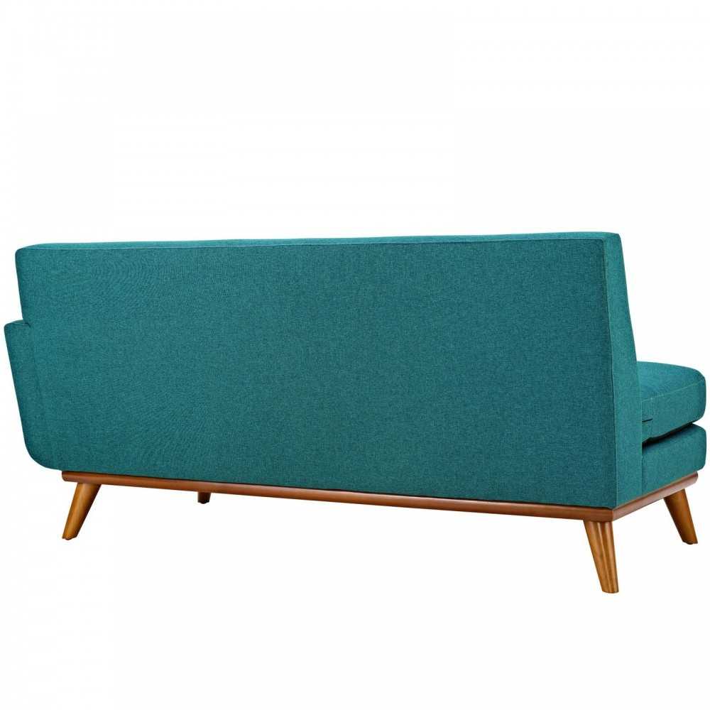 Engage Right-Arm Upholstered Fabric Loveseat, Teal