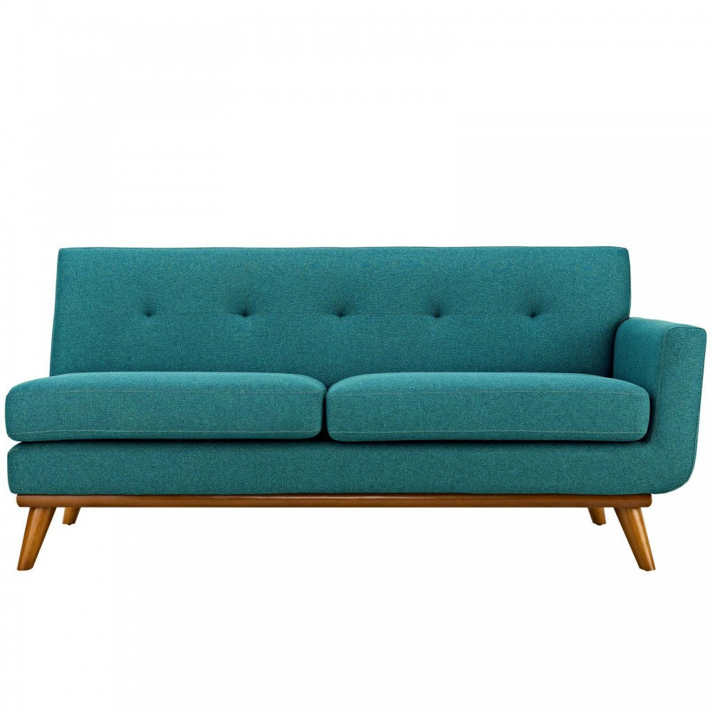 Engage Right-Arm Upholstered Fabric Loveseat, Teal