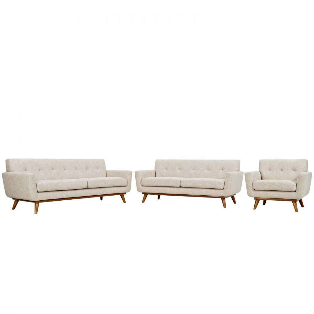 Engage Sofa Loveseat and Armchair Set of 3, Beige