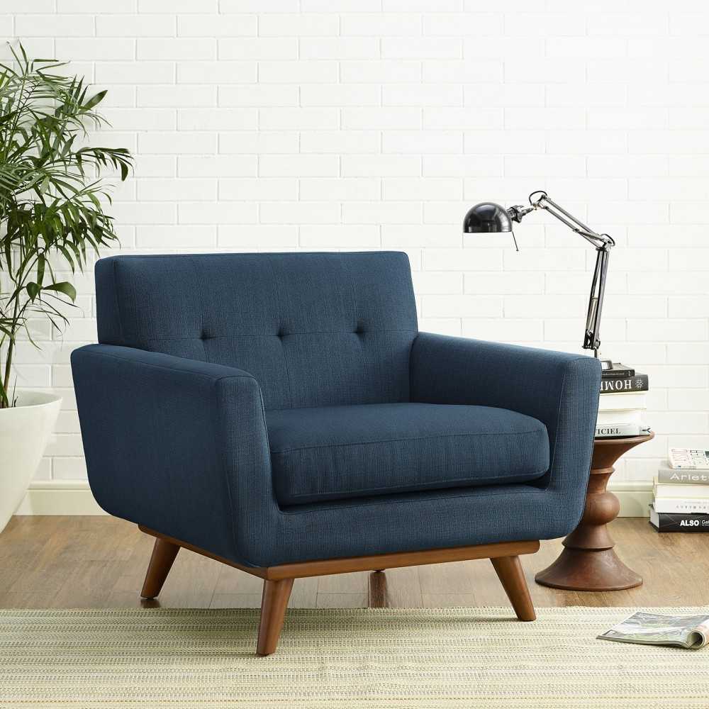 Engage Upholstered Fabric Armchair, Azure