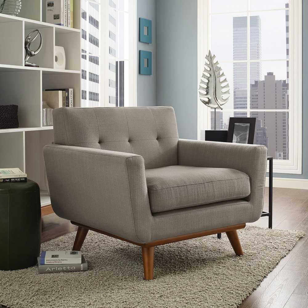 Engage Upholstered Fabric Armchair, Granite