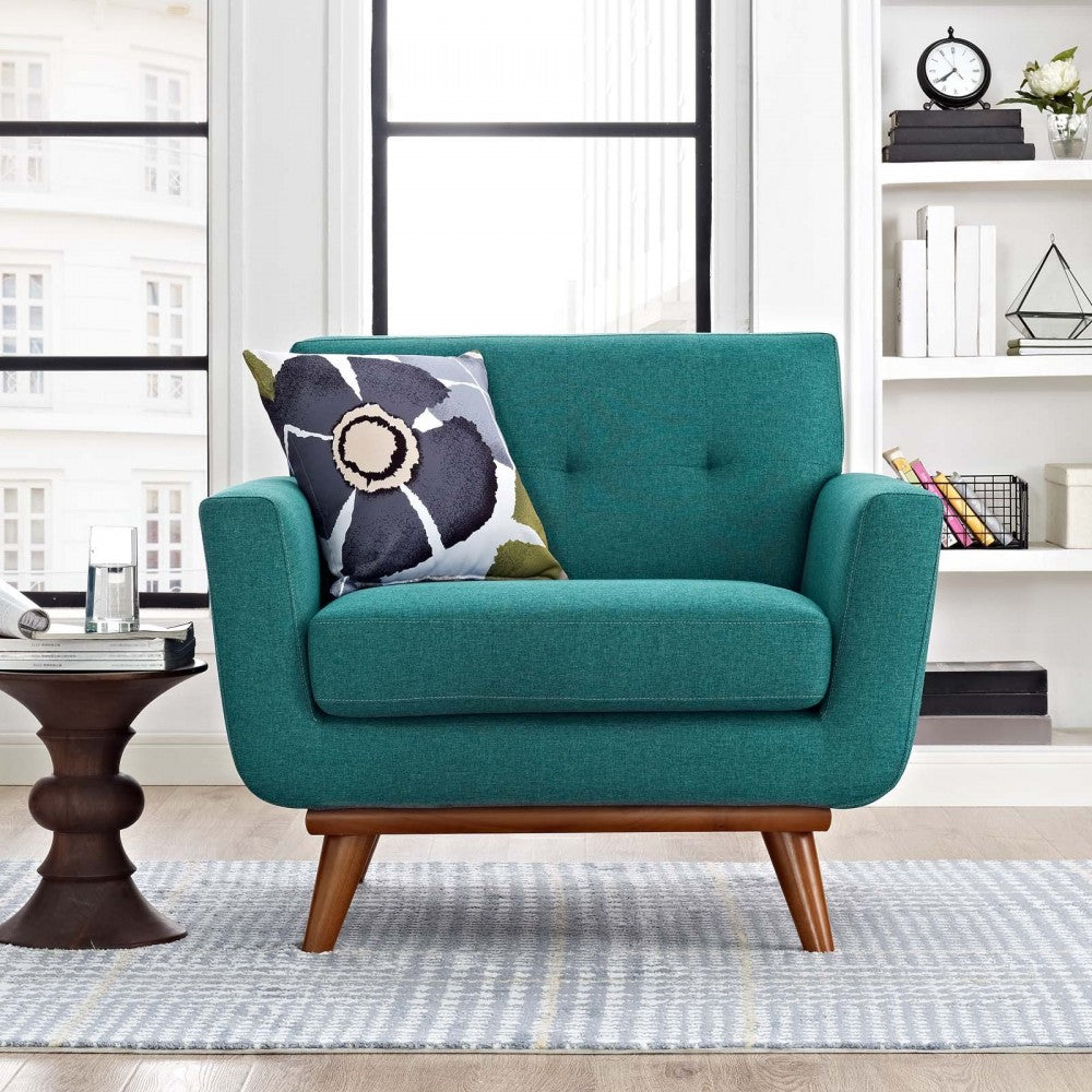Engage Upholstered Fabric Armchair, Teal