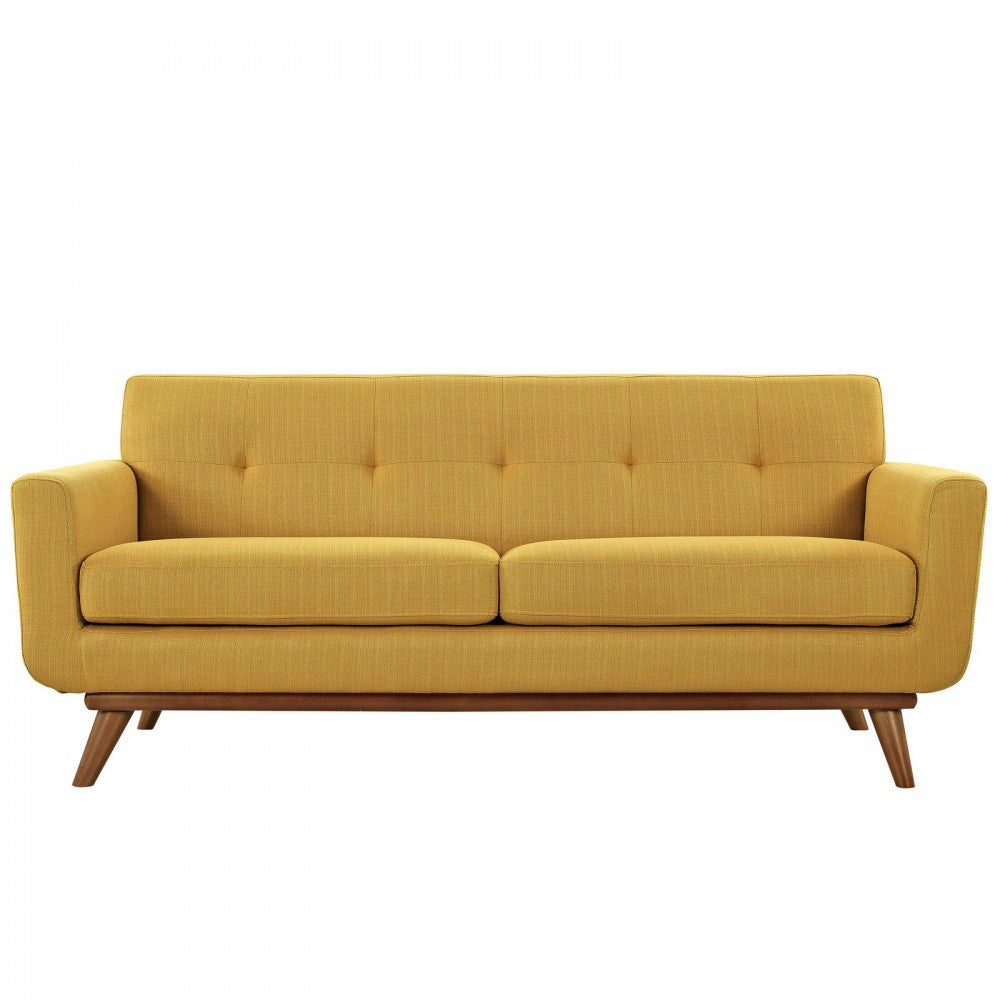 Engage Upholstered Fabric Loveseat, Citrus