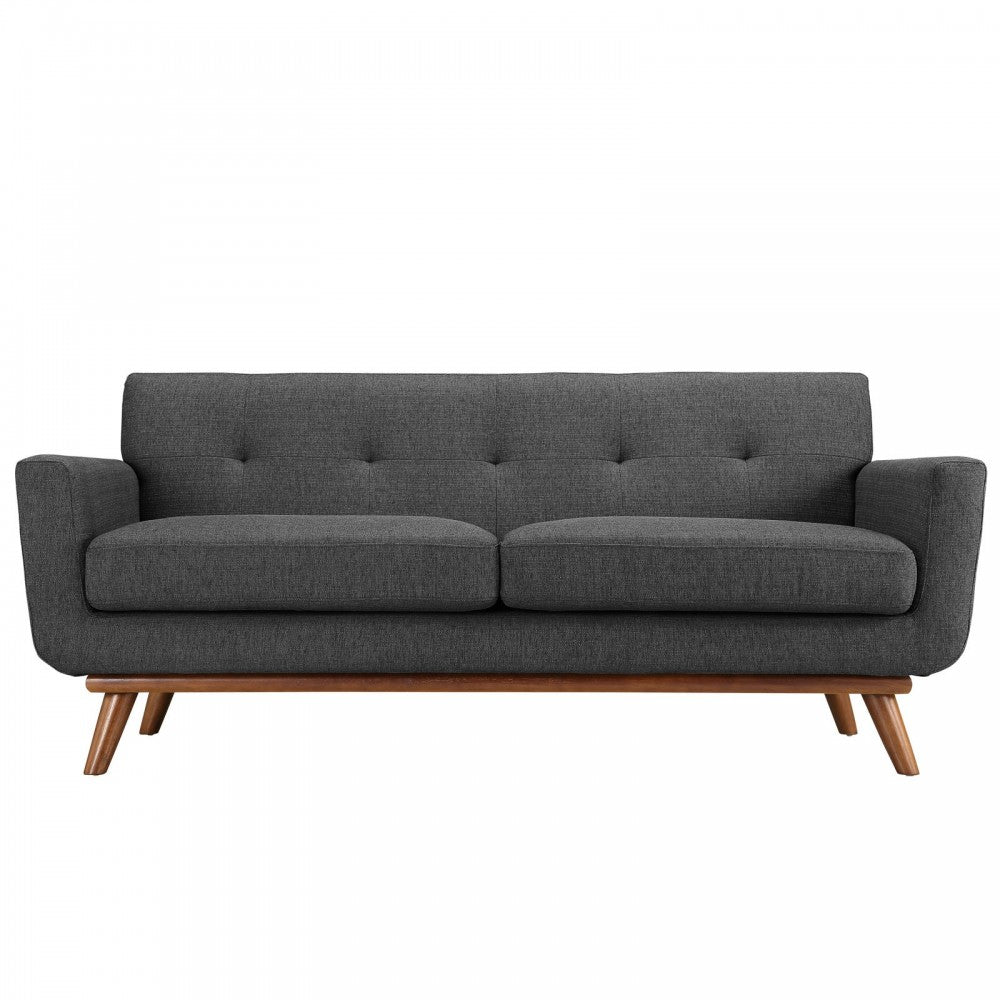 Engage Upholstered Fabric Loveseat, Gray