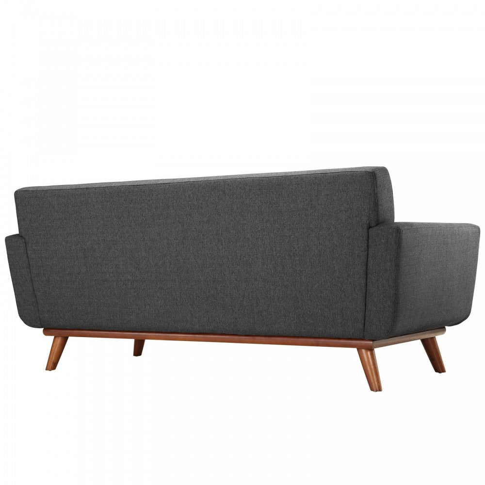 Engage Upholstered Fabric Loveseat, Gray