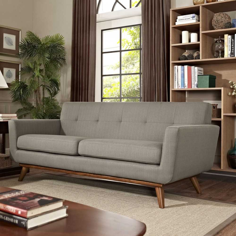 Engage Upholstered Fabric Loveseat, Granite