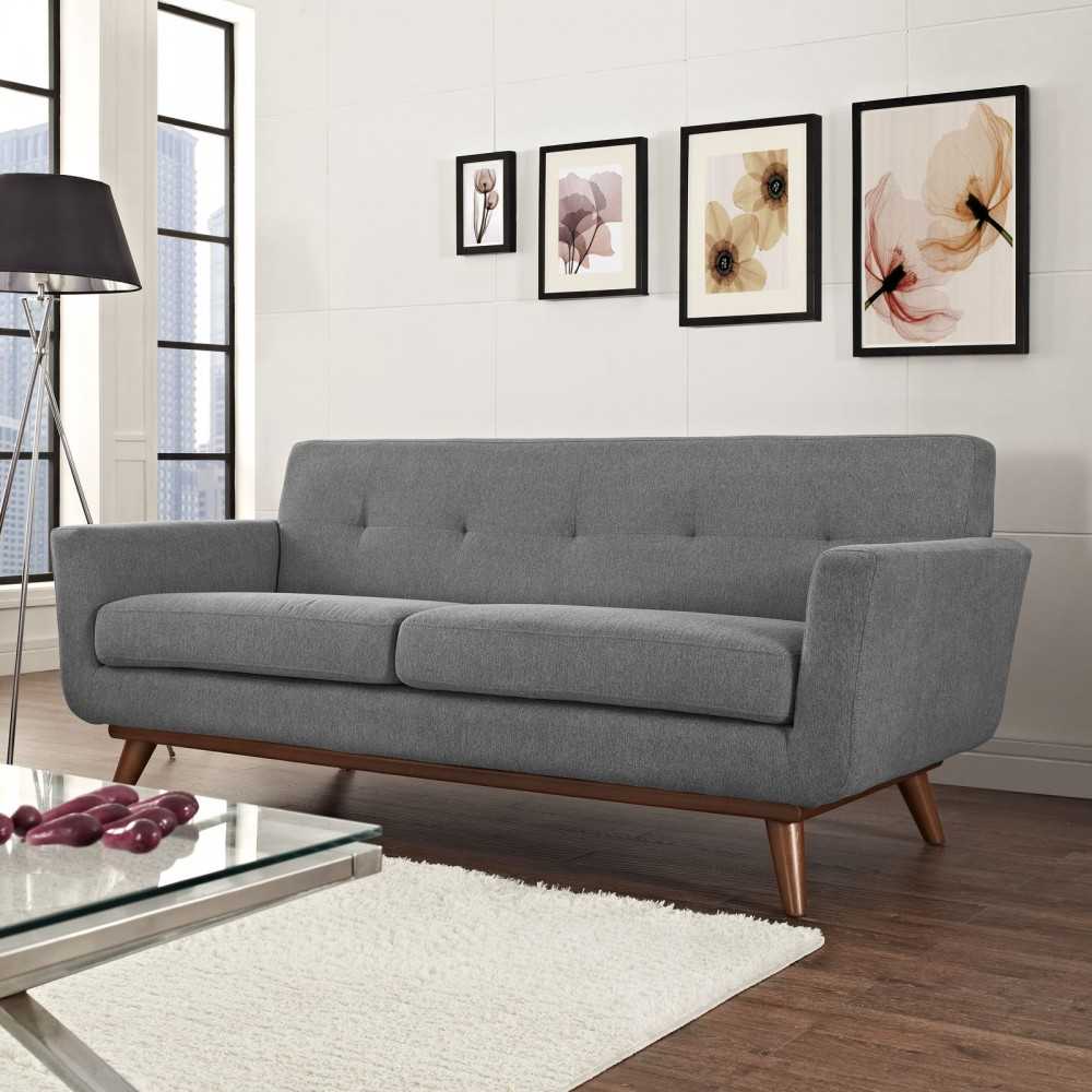 Engage Upholstered Fabric Loveseat, Expectation Gray