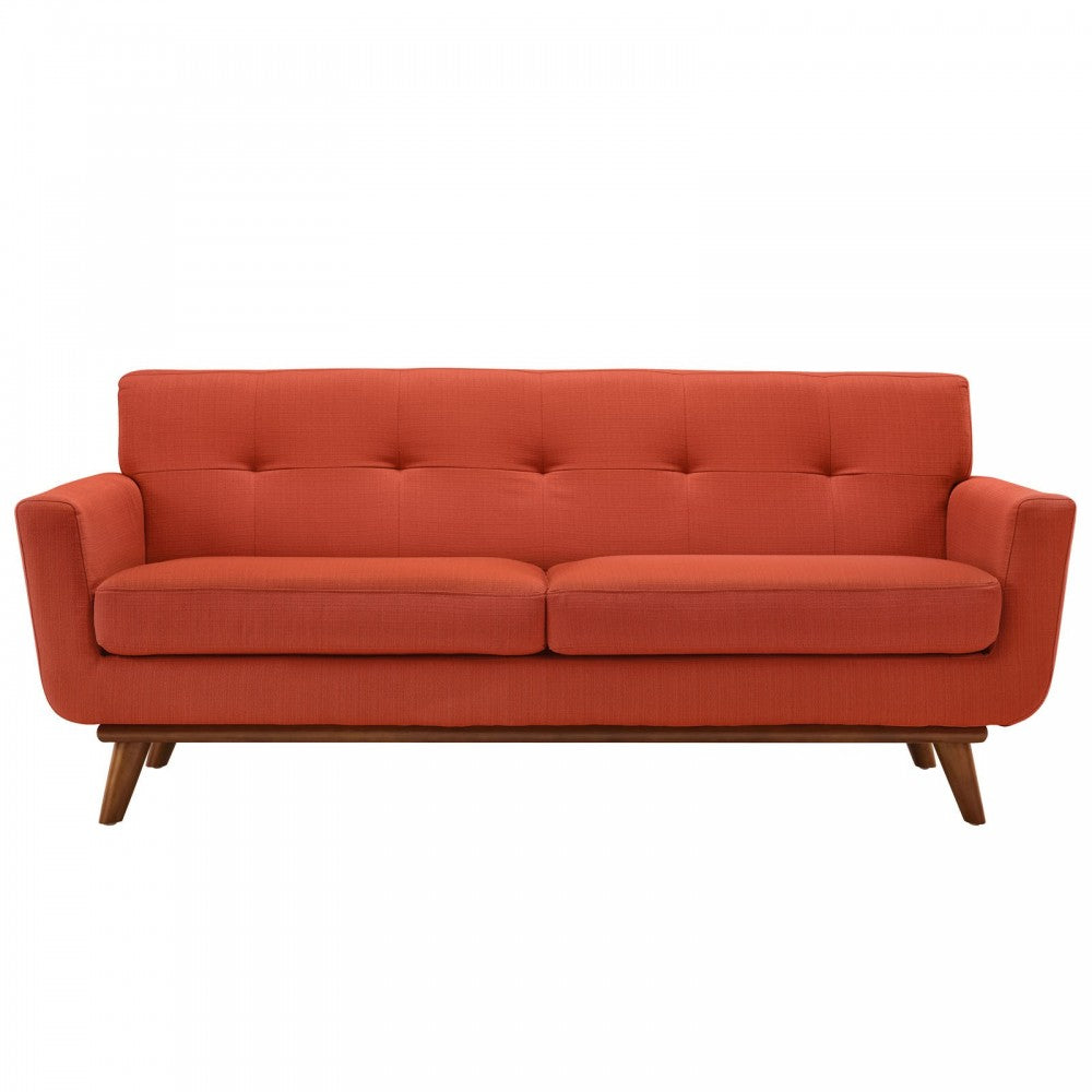 Engage Upholstered Fabric Loveseat, Atomic Red