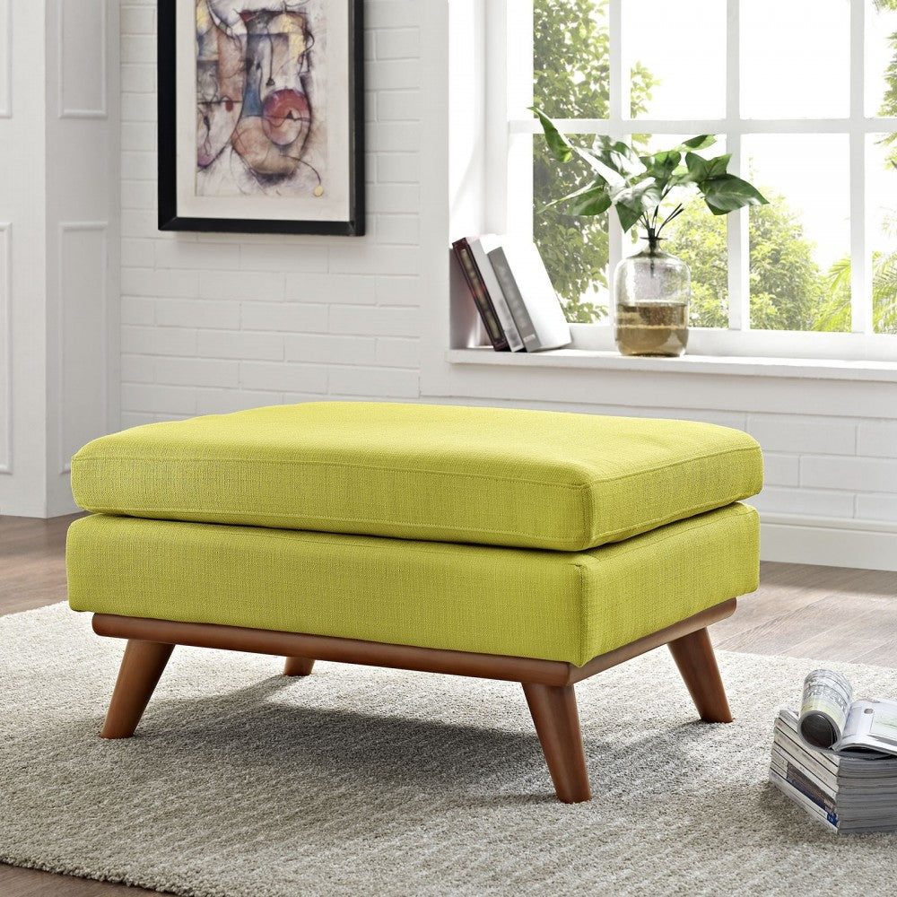 Engage Upholstered Fabric Ottoman, Wheatgrass