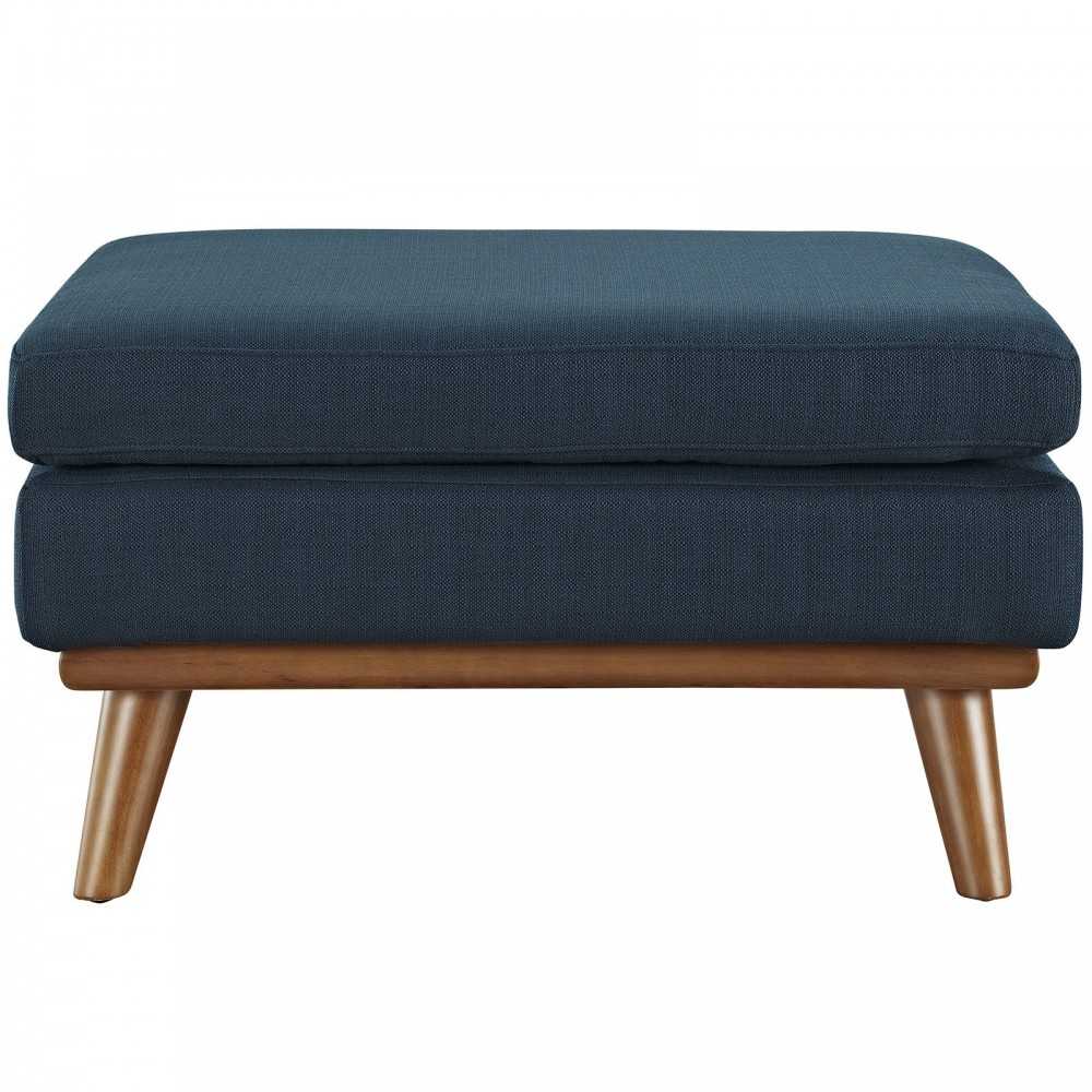 Engage Upholstered Fabric Ottoman, Azure