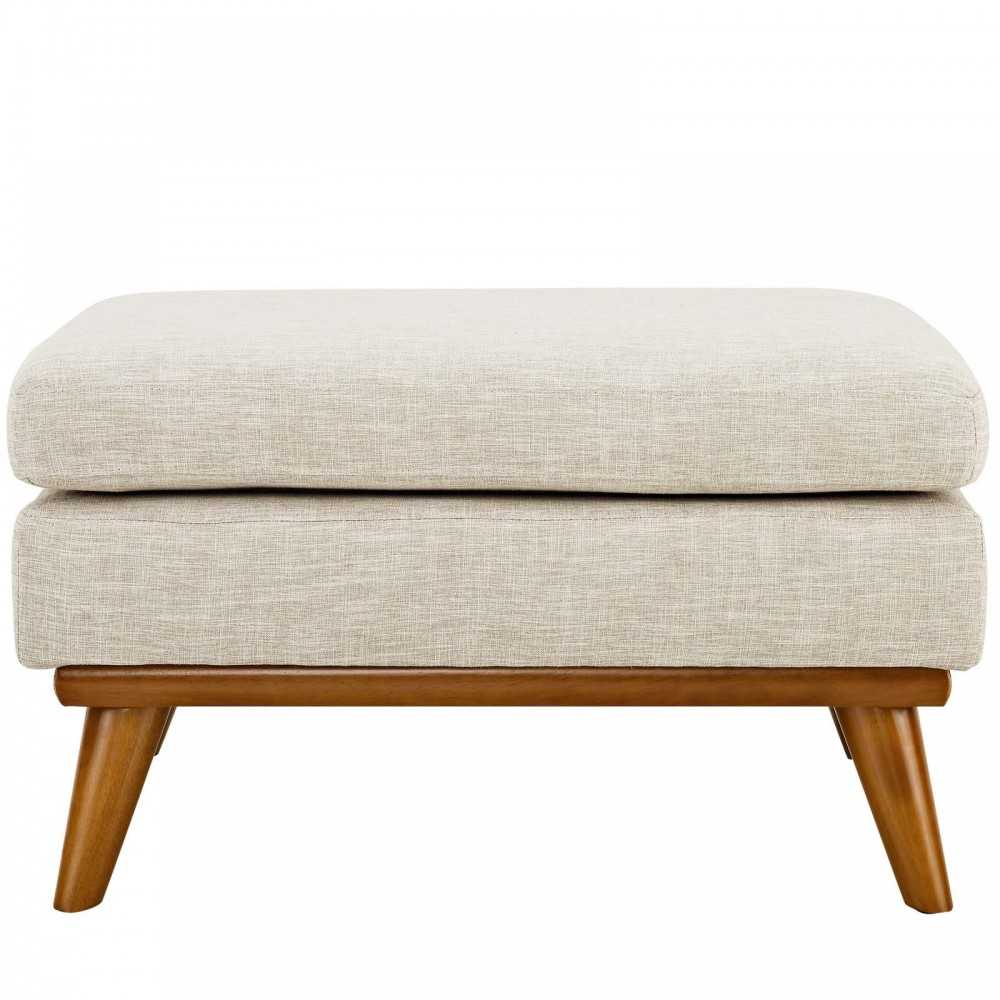 Engage Upholstered Fabric Ottoman, Beige