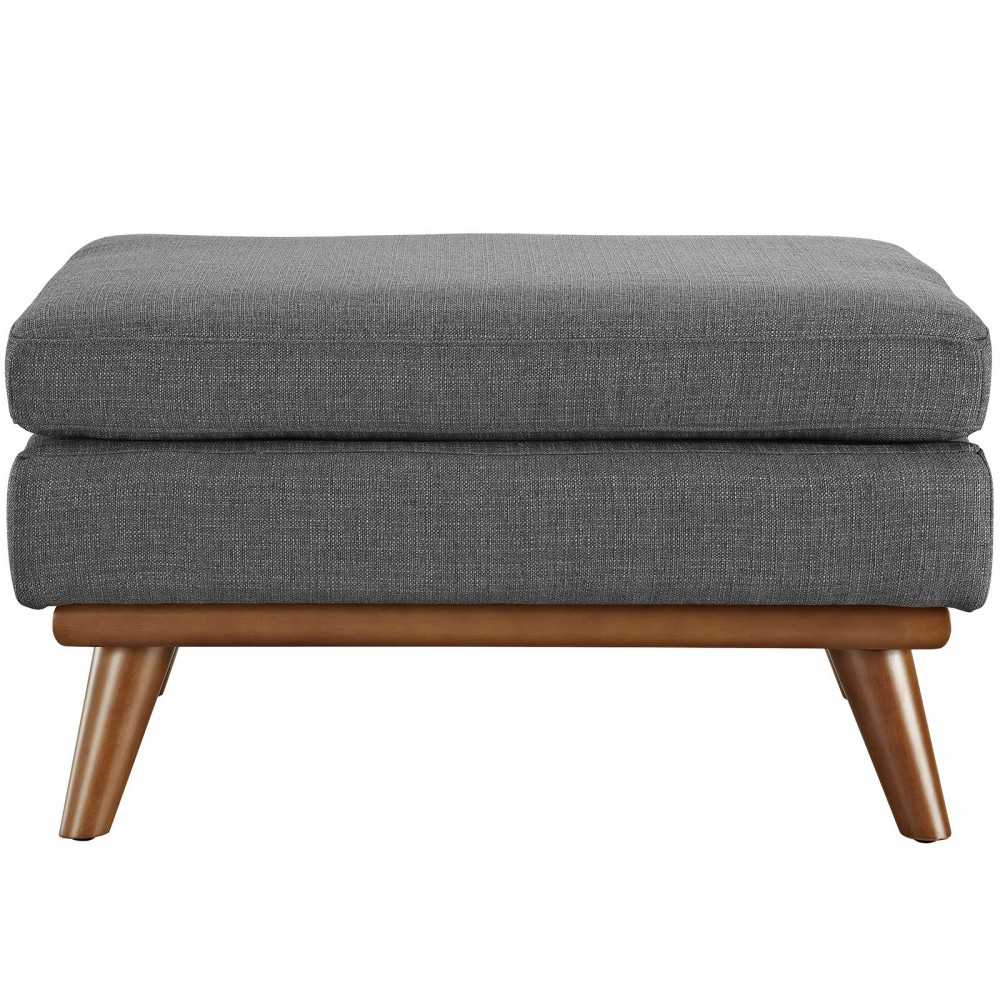 Engage Upholstered Fabric Ottoman, Gray