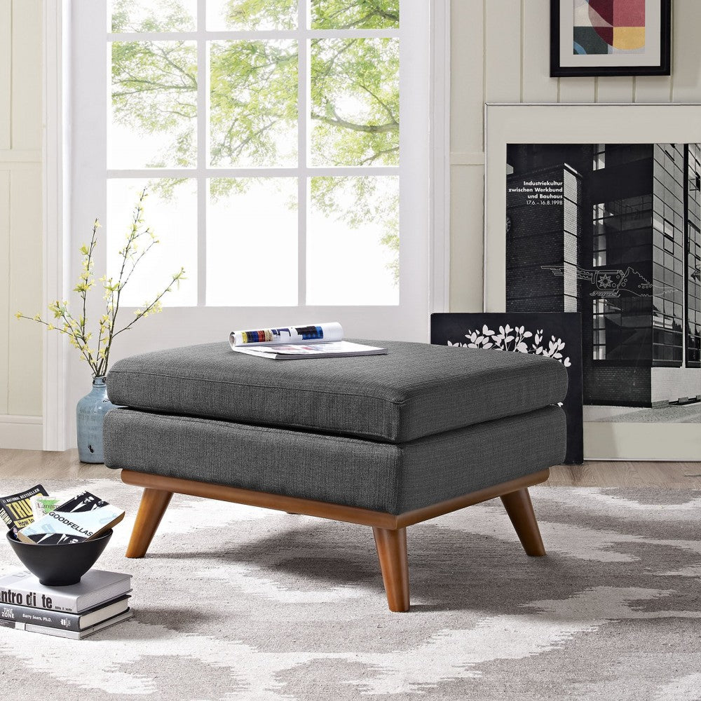 Engage Upholstered Fabric Ottoman, Gray