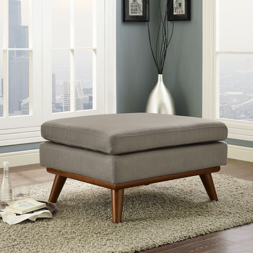 Engage Upholstered Fabric Ottoman, Granite