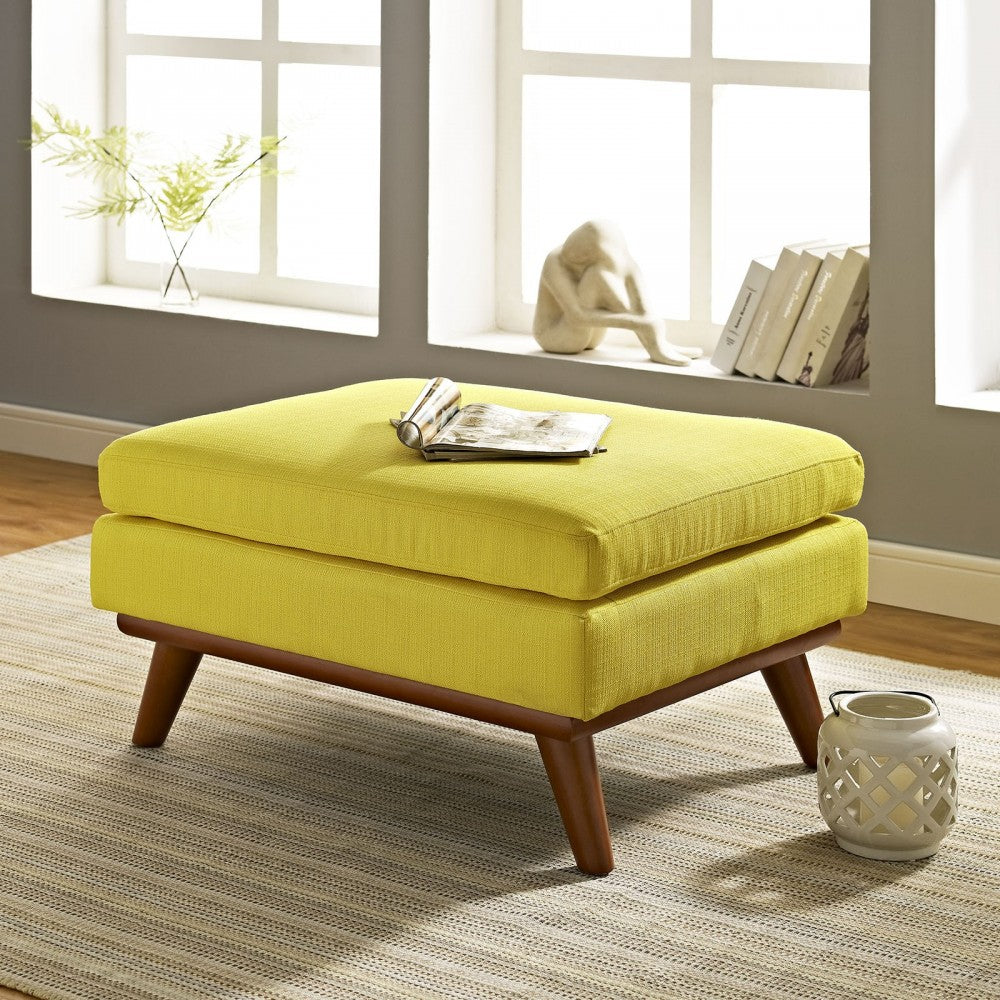 Engage Upholstered Fabric Ottoman, Sunny