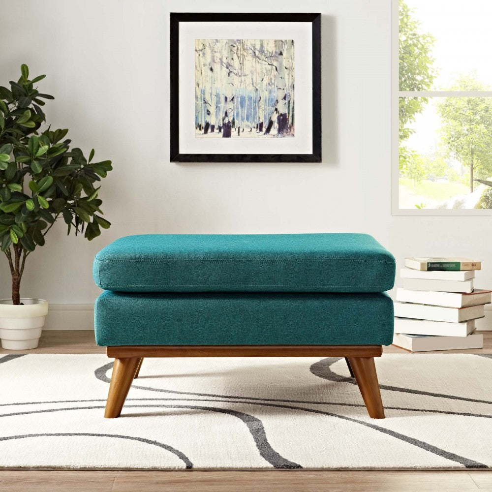 Engage Upholstered Fabric Ottoman, Teal