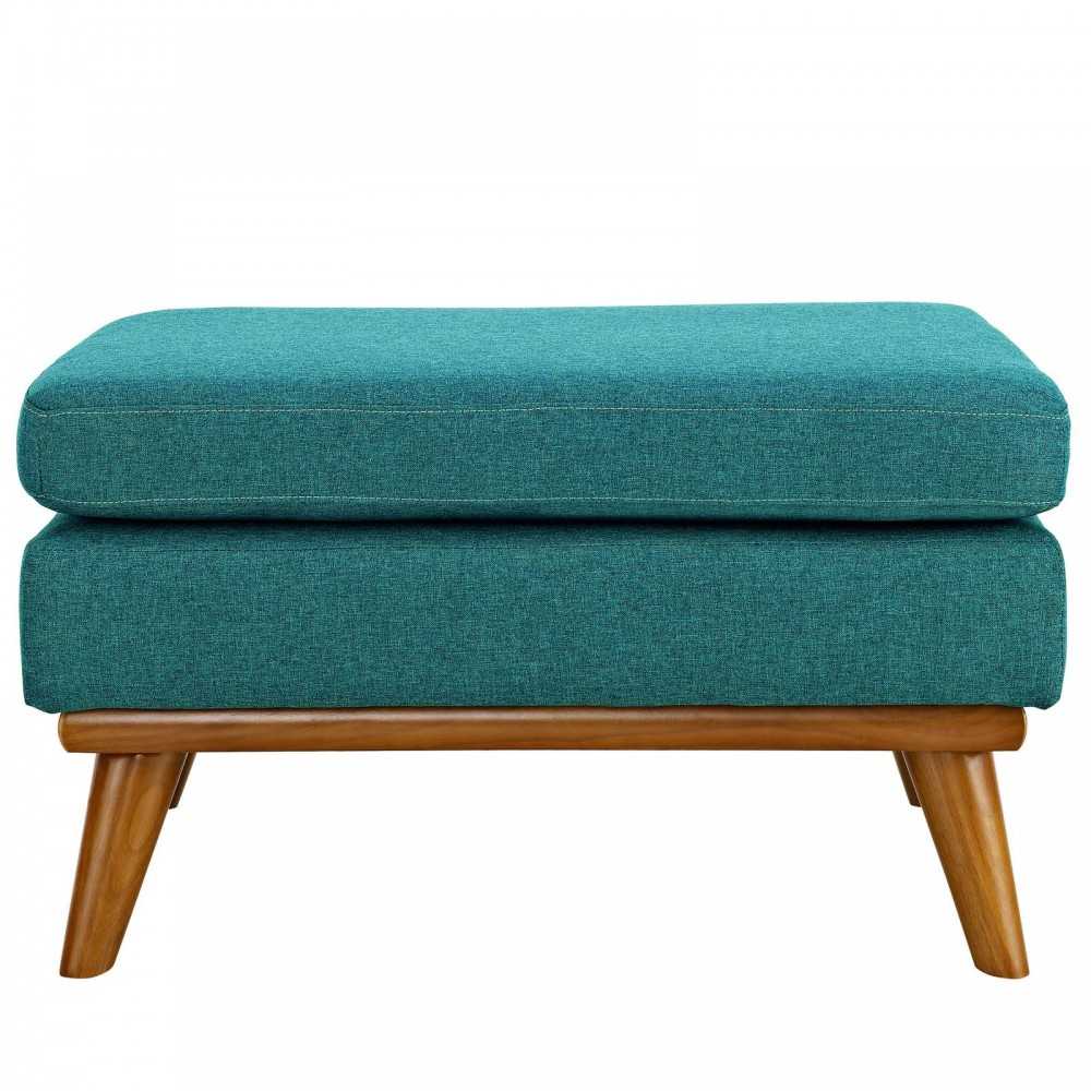 Engage Upholstered Fabric Ottoman, Teal