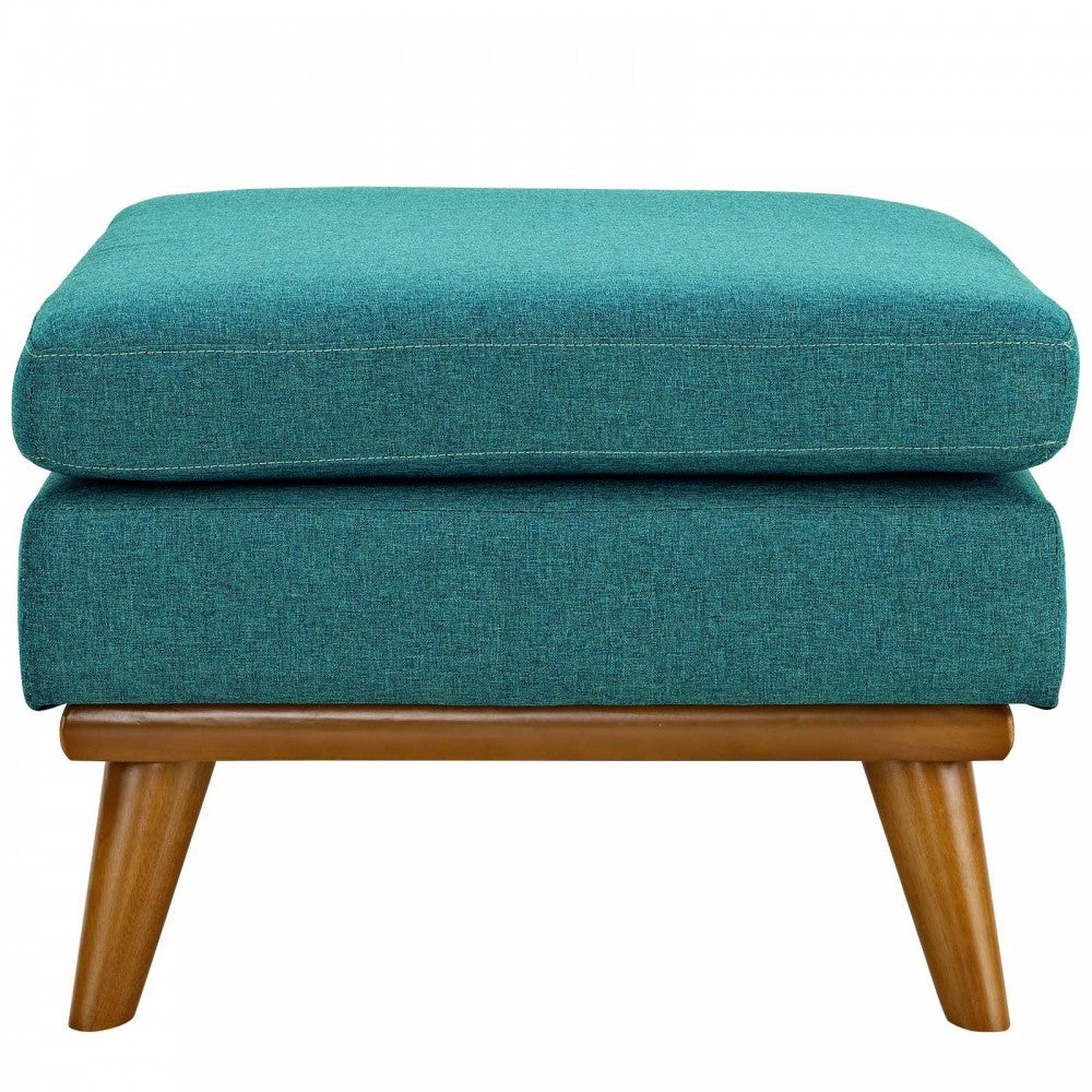 Engage Upholstered Fabric Ottoman, Teal