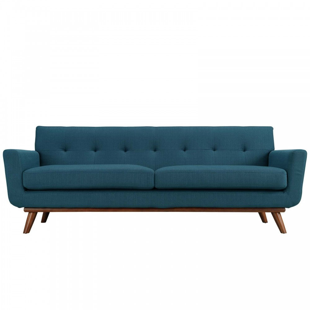 Engage Upholstered Fabric Sofa, Azure