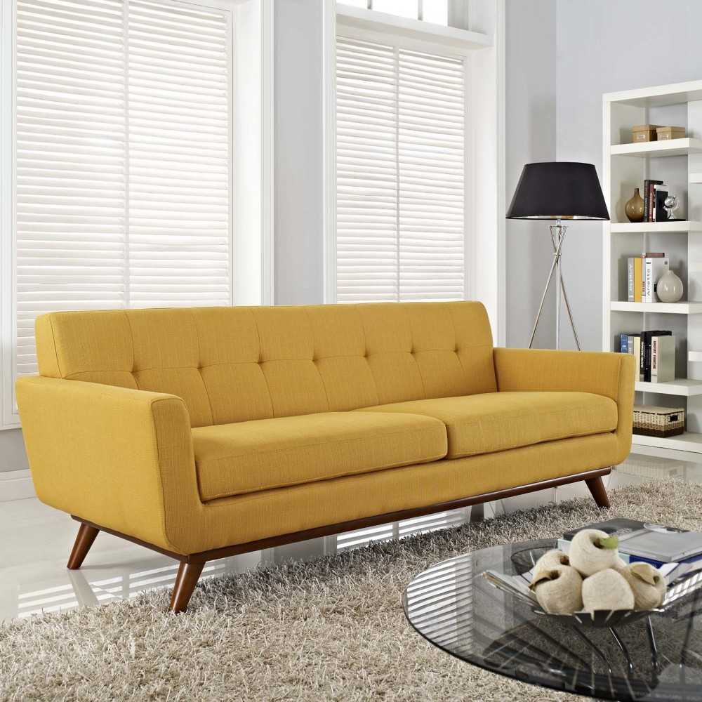 Engage Upholstered Fabric Sofa, Citrus