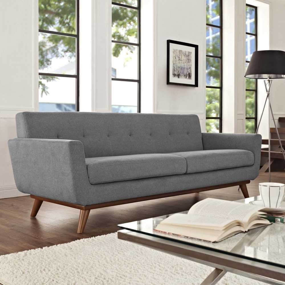 Engage Upholstered Fabric Sofa, Expectation Gray
