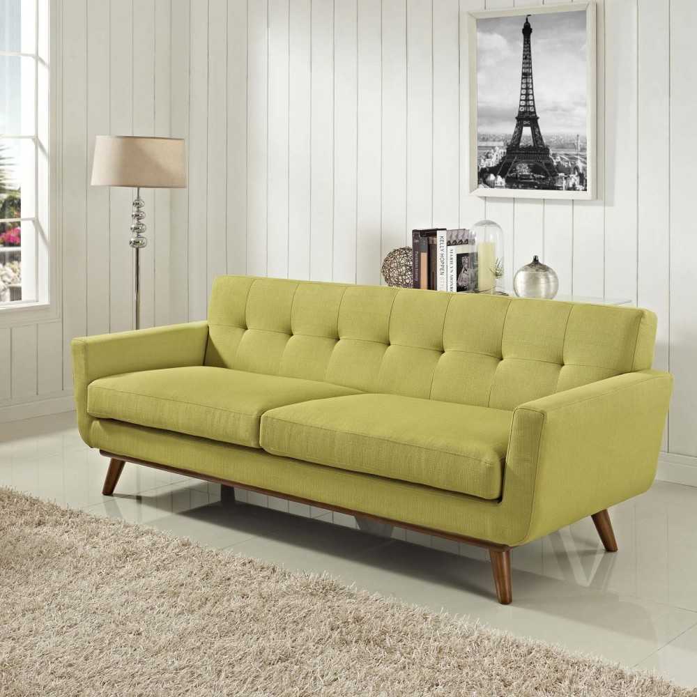 Engage Upholstered Fabric Sofa, Wheatgrass