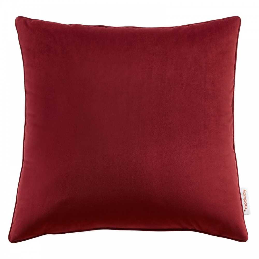 Enhance 18" Performance Velvet Throw Pillow, Maroon