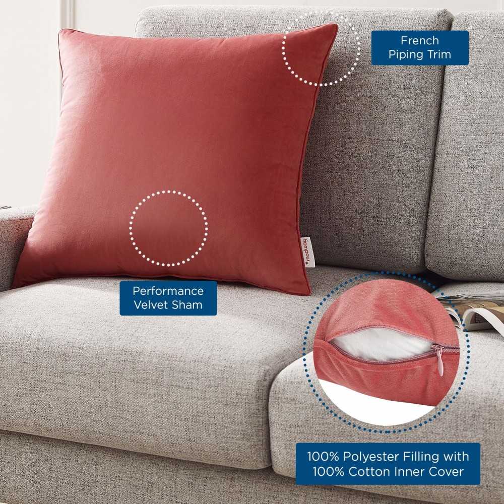Enhance 20" Performance Velvet Throw Pillow, Blossom