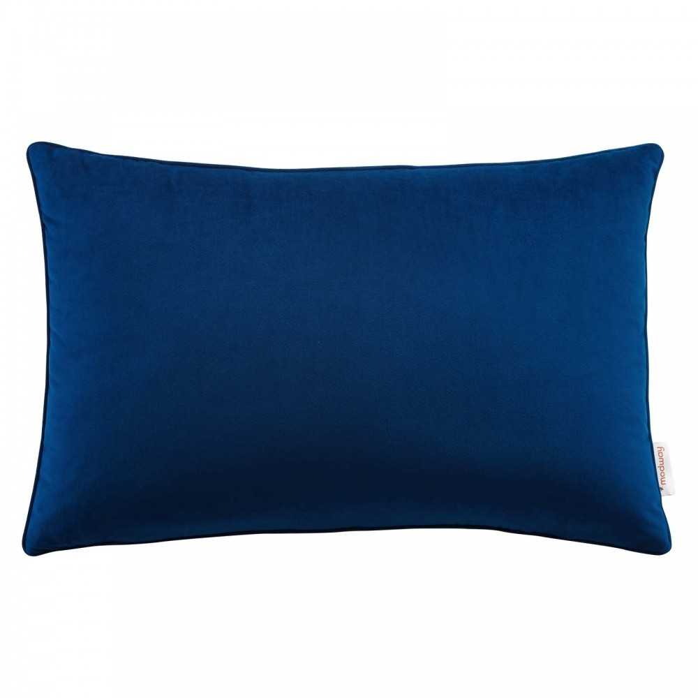 Enhance 24" Lumbar Performance Velvet Throw Pillow, Navy