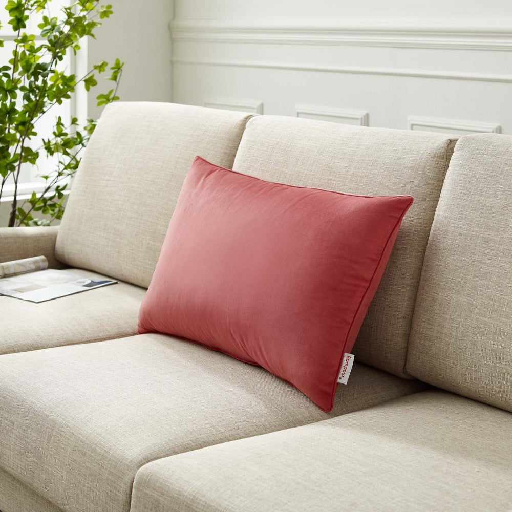 Enhance 24" Lumbar Performance Velvet Throw Pillow, Blossom