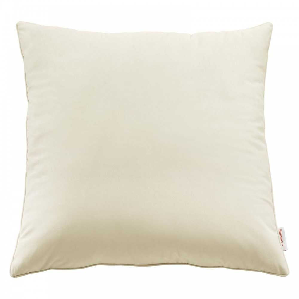 Enhance 24" Performance Velvet Throw Pillow, Ivory