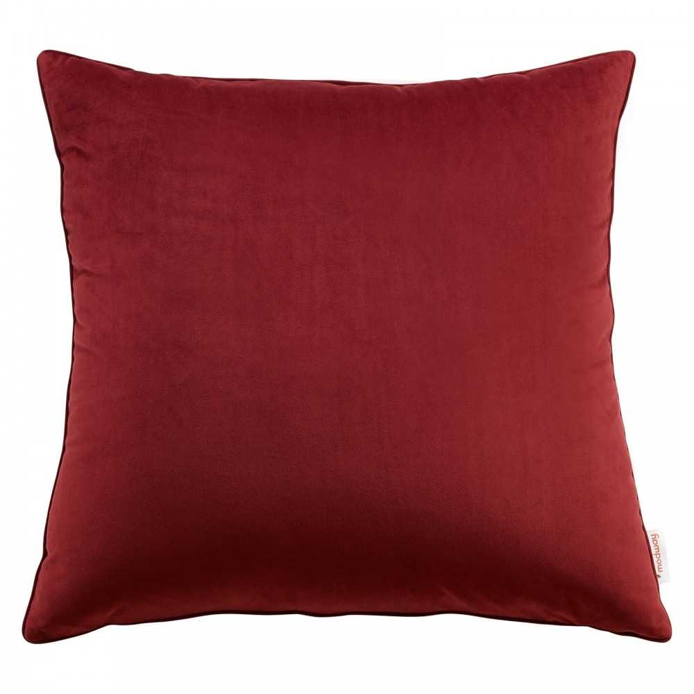 Enhance 24" Performance Velvet Throw Pillow, Maroon